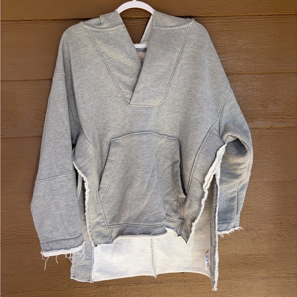 FP Movement by Free People NWOT Gray V-Neck Hooded Sweater Sz M
